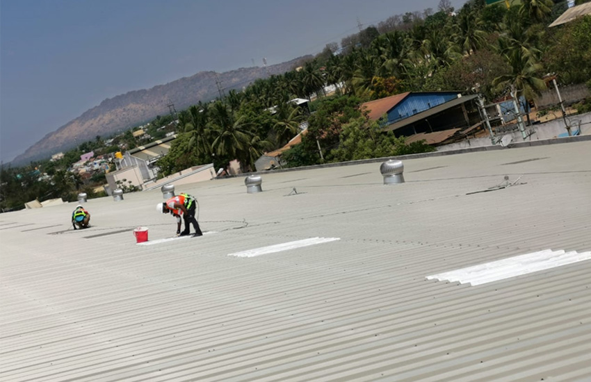 Summer Seal applied on Metal Sheet, High SRI Paint